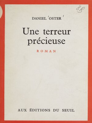 cover image of Une terreur précieuse